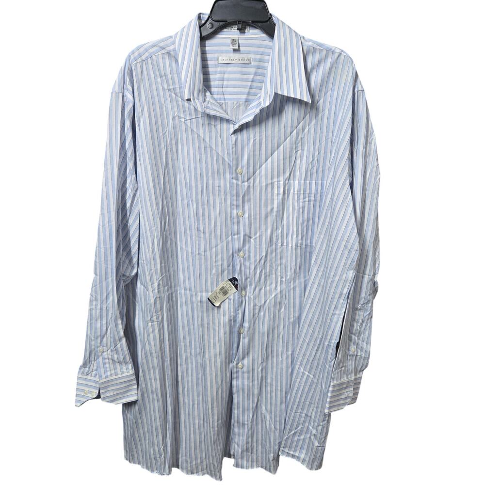 Geoffrey Beene Button Up Striped Long Sleeve Shirt NWT Mens 18.5 Tall